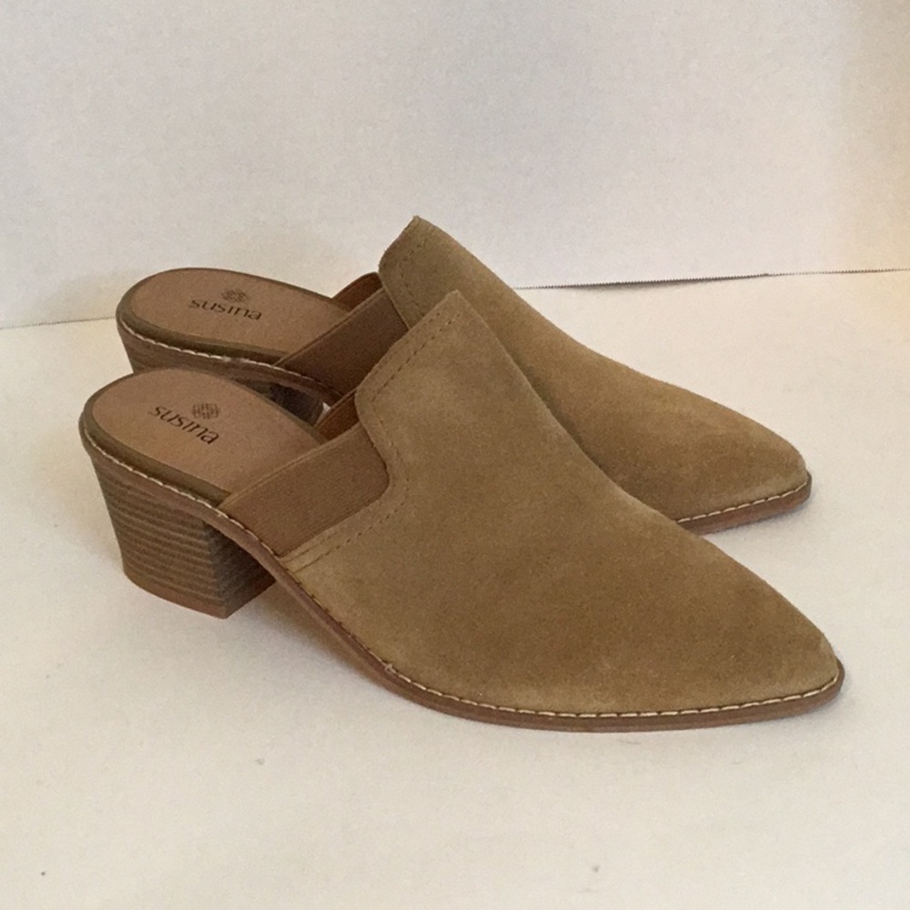 Sustainable Tan Suede Mules